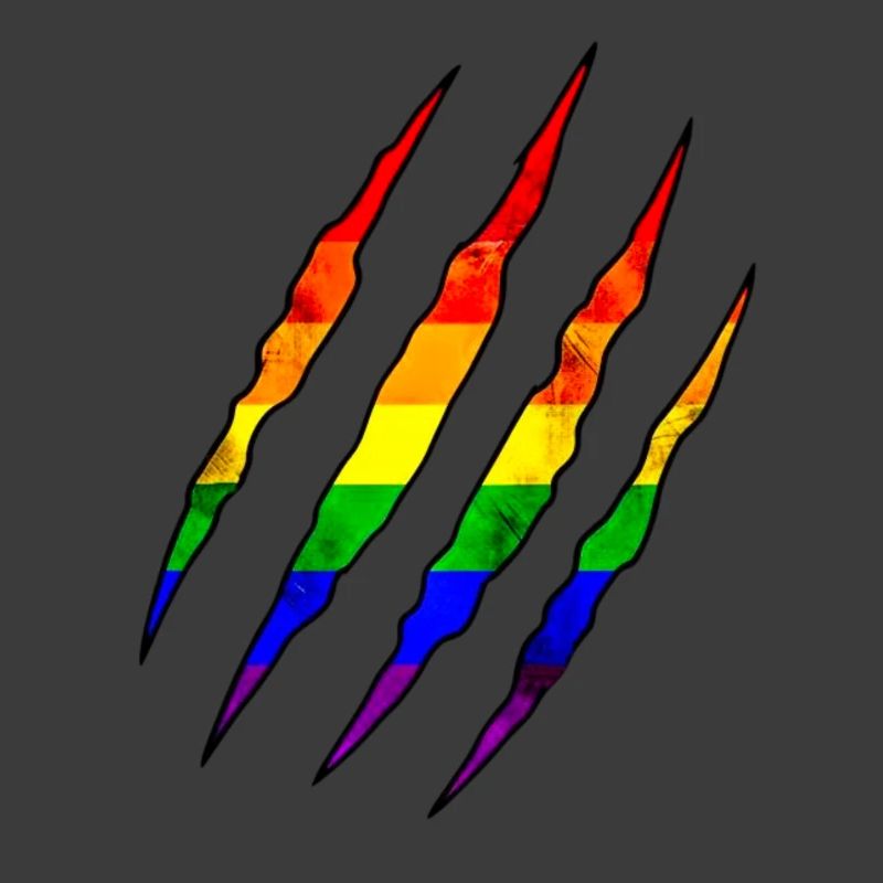 Pride Claw Rainbow Statement Scratch Trace