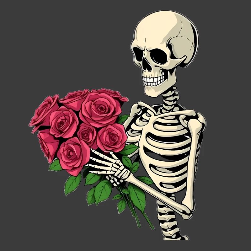Skelett mit Rosen