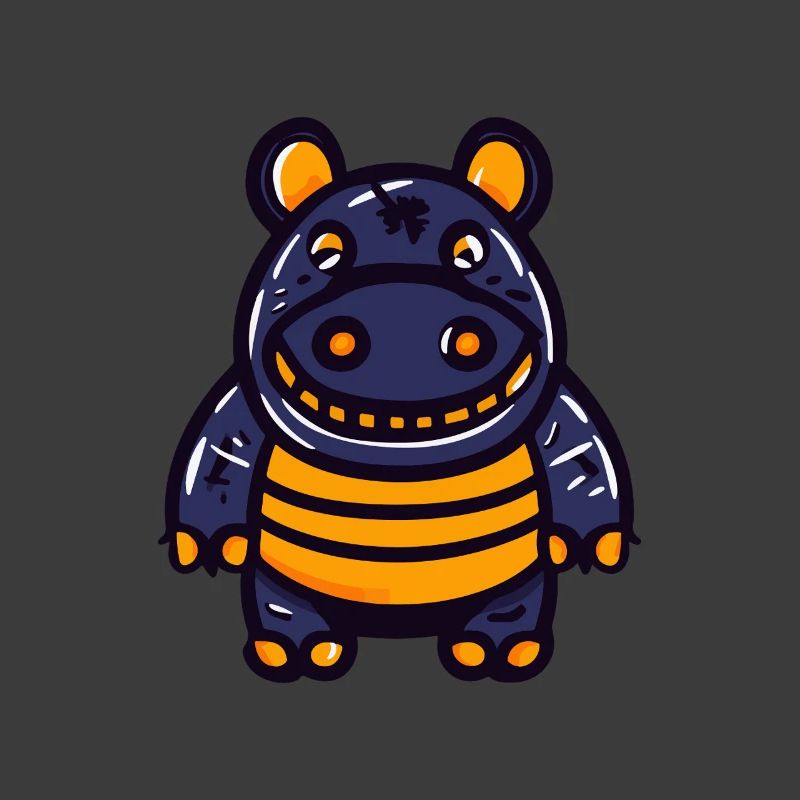 Nilpferd Halloween Zombie