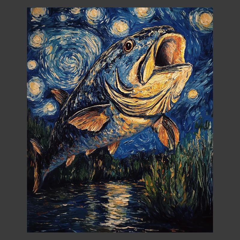 Carp Fish Van Gogh Style