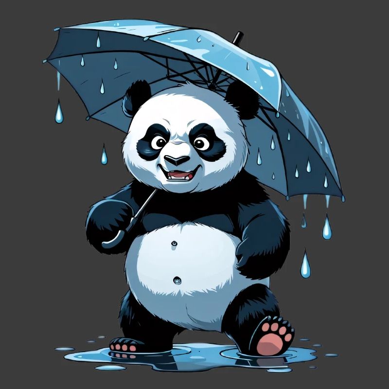 Panda Unter Regenschirm