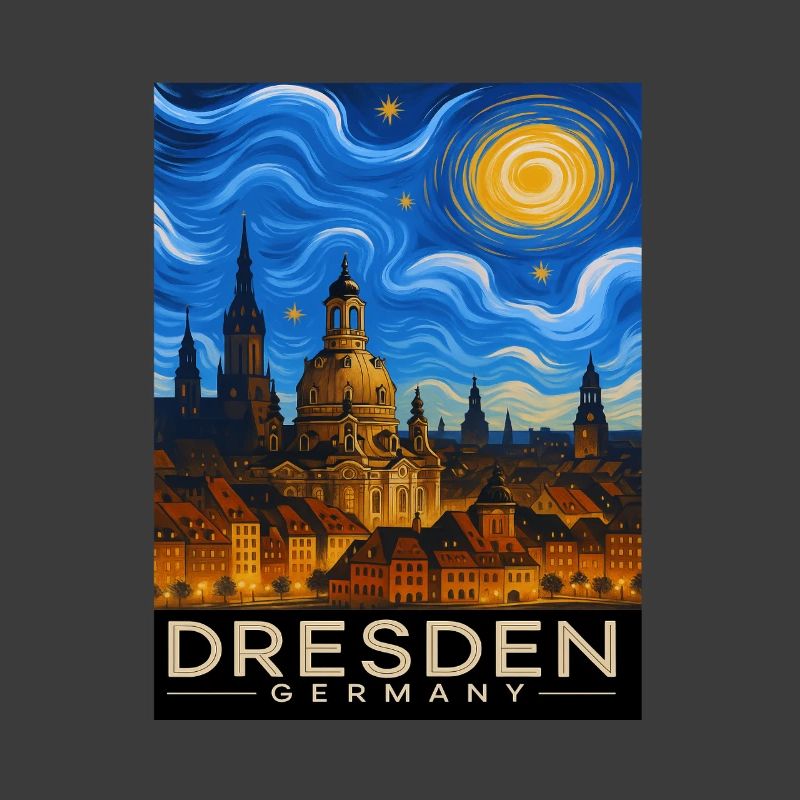 Dresden Night Light Skyline