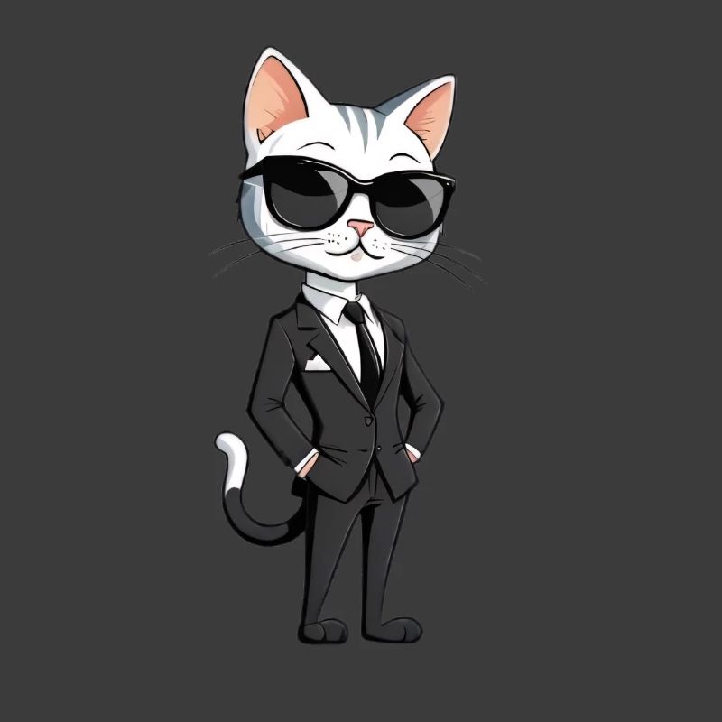 Eleganter Katzenheld im Anzug