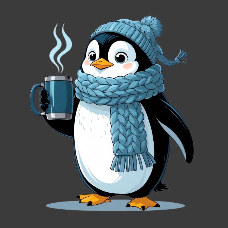 Kuschelpinguin mit blauer Mütze