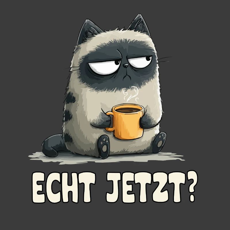 Grummelkatze mit Kaffee
