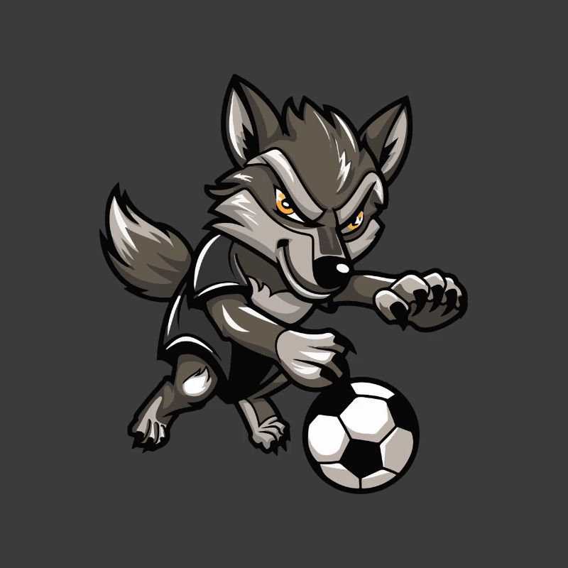 Wolfsoccer Animierter Wolf