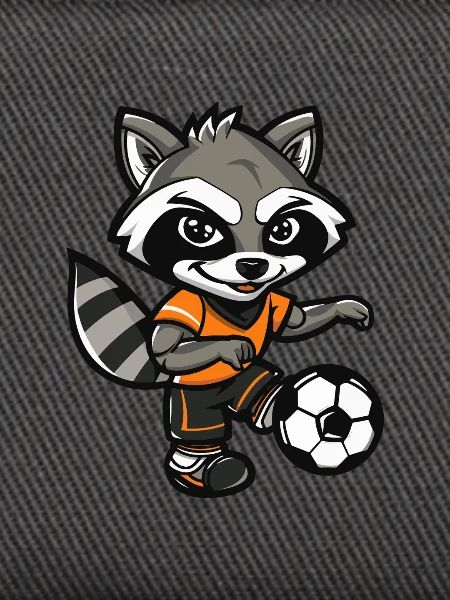 Waschbär Fußball-Maskottchen 