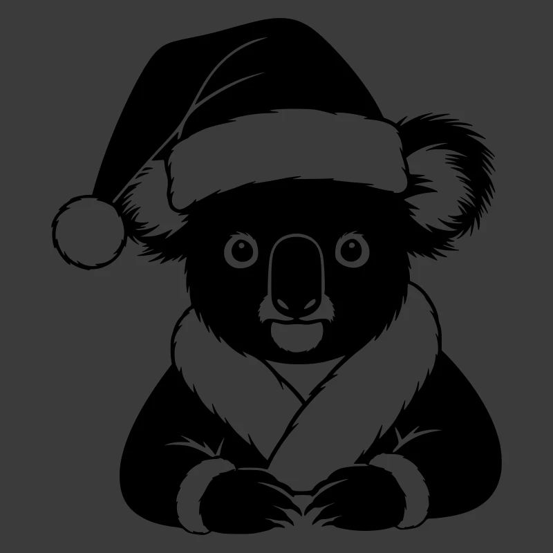 Christmas Koala Comic – Black & White