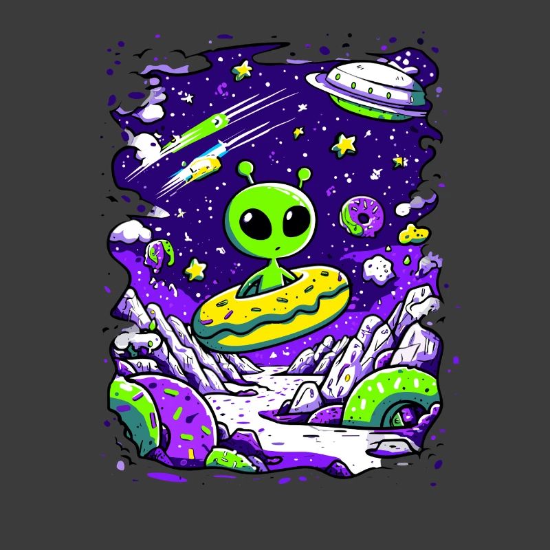 Alien donut in space