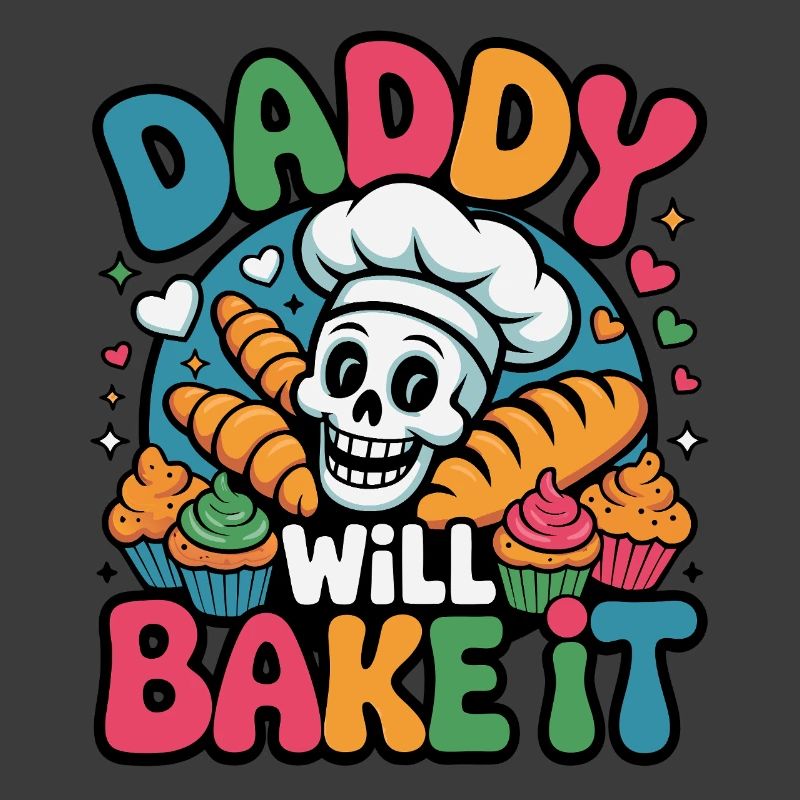 DADDY WILL BAKE IT Skull Bakery Design