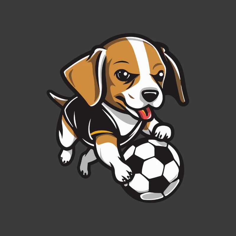 Beagle mit Fußballball
