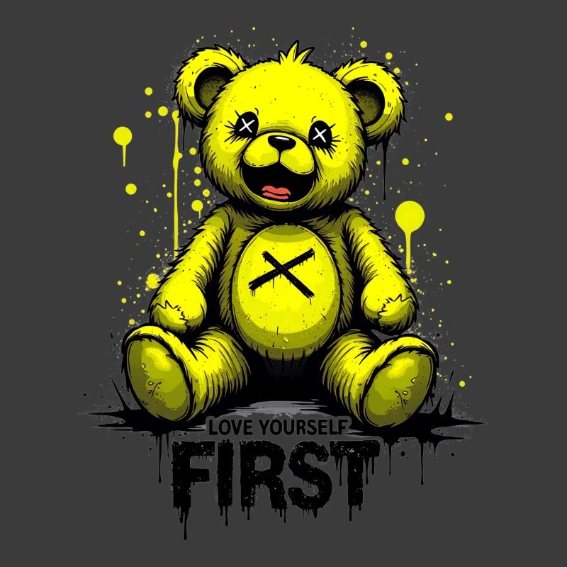 Love Yourself First Teddy Bear Graffiti