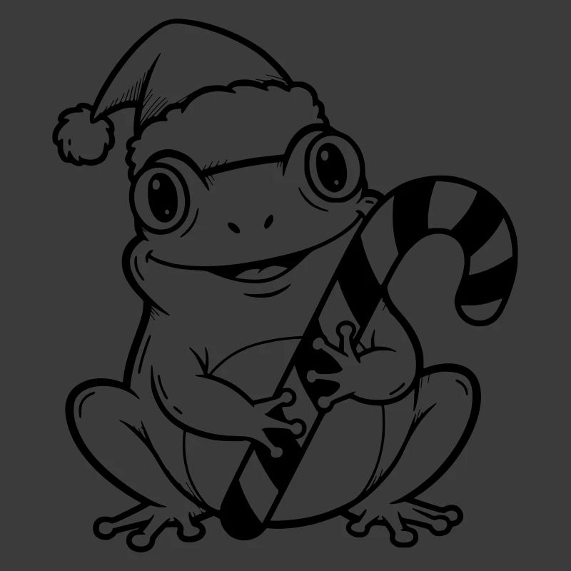 Weihnachtsfrosch mit Zuckerstange