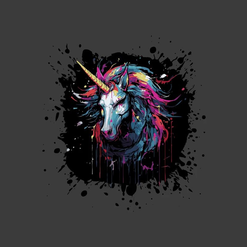 Farbsplatter Einhorn Kunst