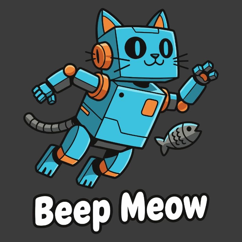 Blauer Roboterkater Beep Meow