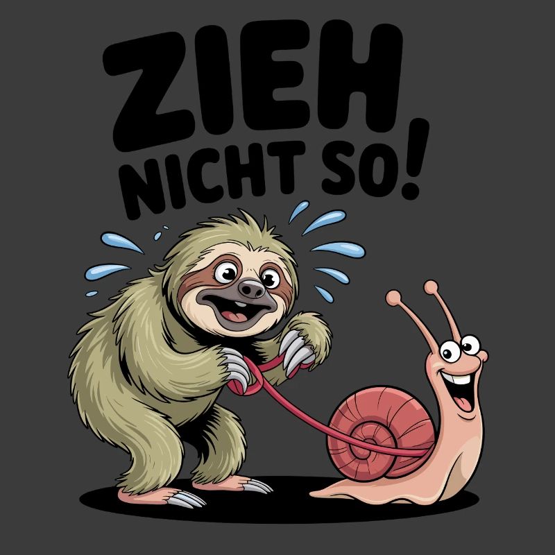 Sloth Snail Saying, Don't Pull Like That