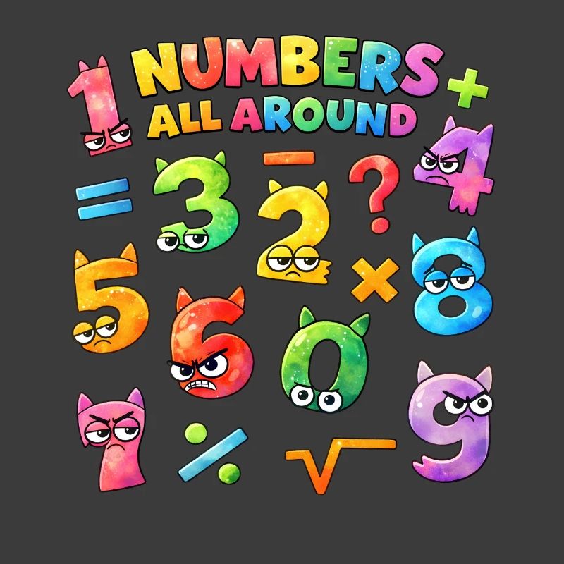 Rainbow Math Faces & Numbers