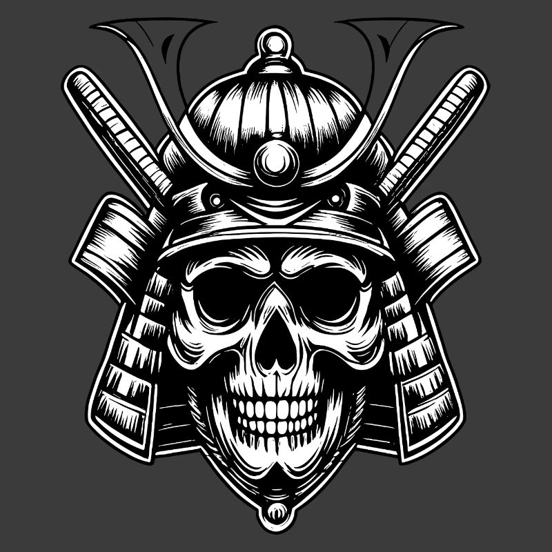 Schädel Samurai Krieger Emblem
