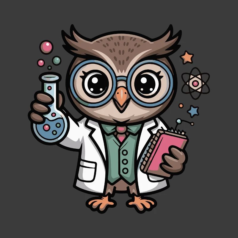 Lab owl as a scientist comic