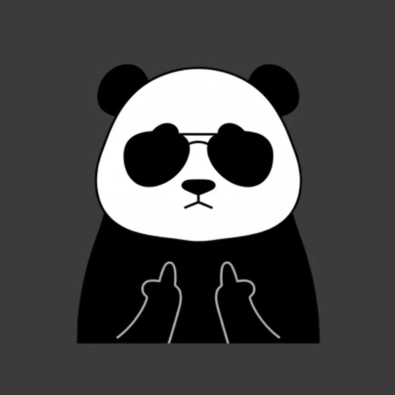Panda mit Sonnenbrille Mittelfinger