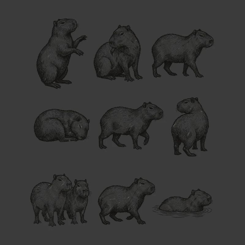 Silhouettes de capybara dans la conception forestière