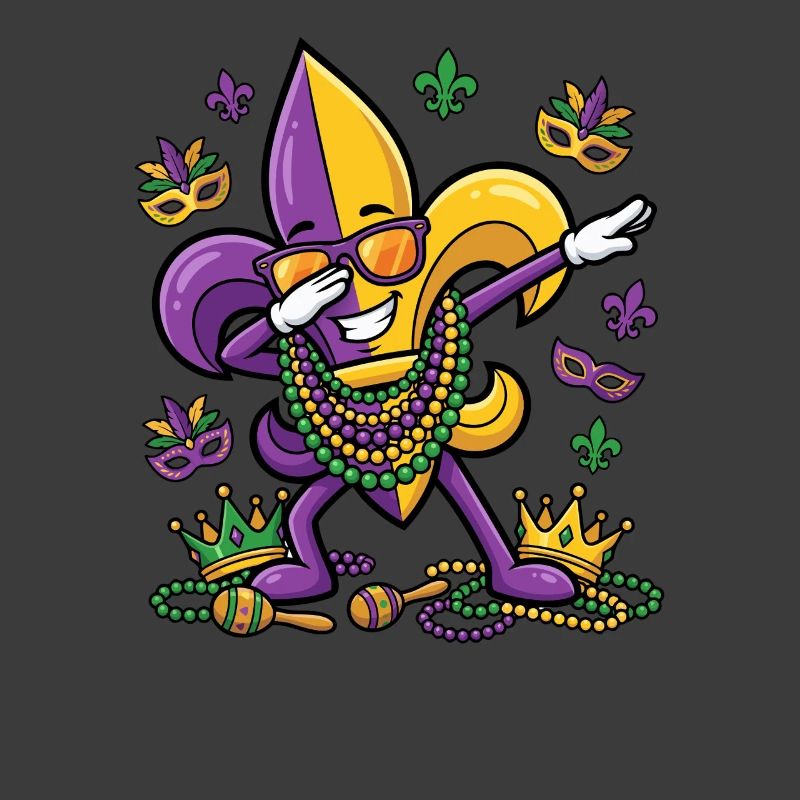 Dabbing Fleur De Lis Mardi Gras Dab Fleur De Lis