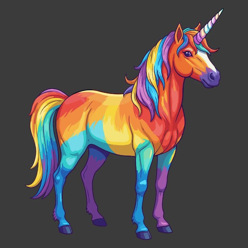 Buntes Einhorn-Regenbogen-Pop-Art-Aquarell