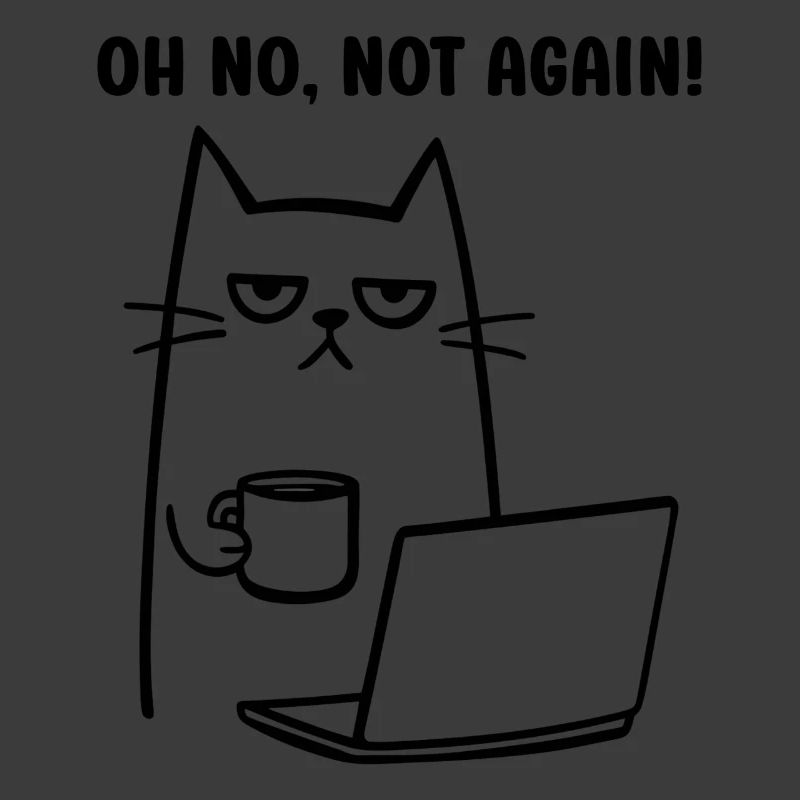 Oh no, not again funny cat with Coffee Notebook