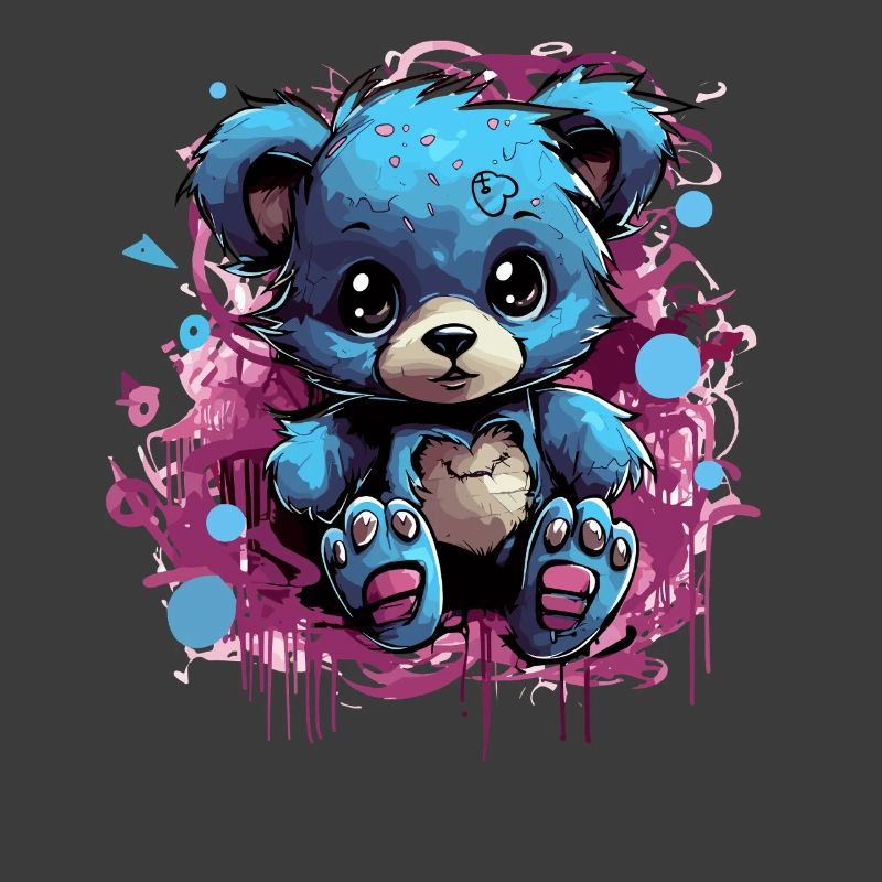 Blauer Kuschelbär Graffiti Pop