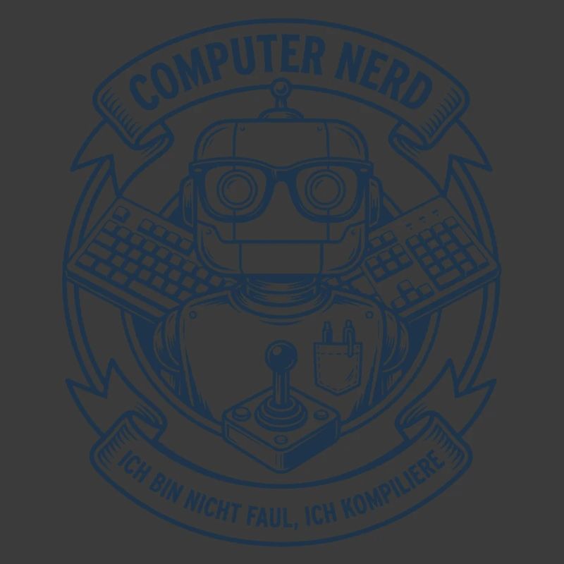 Computer Nerd Robot Logo