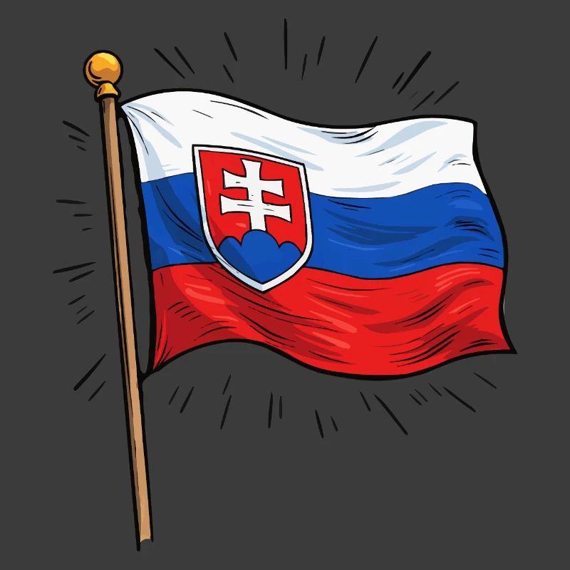 Slowakei Flagge mit Wappen