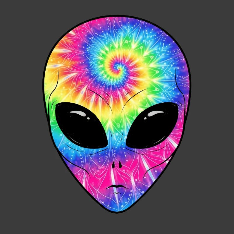 Psychedelisches Batik-Alien-Gesicht