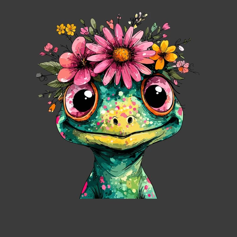 Blumenkrone Frosch Illustration