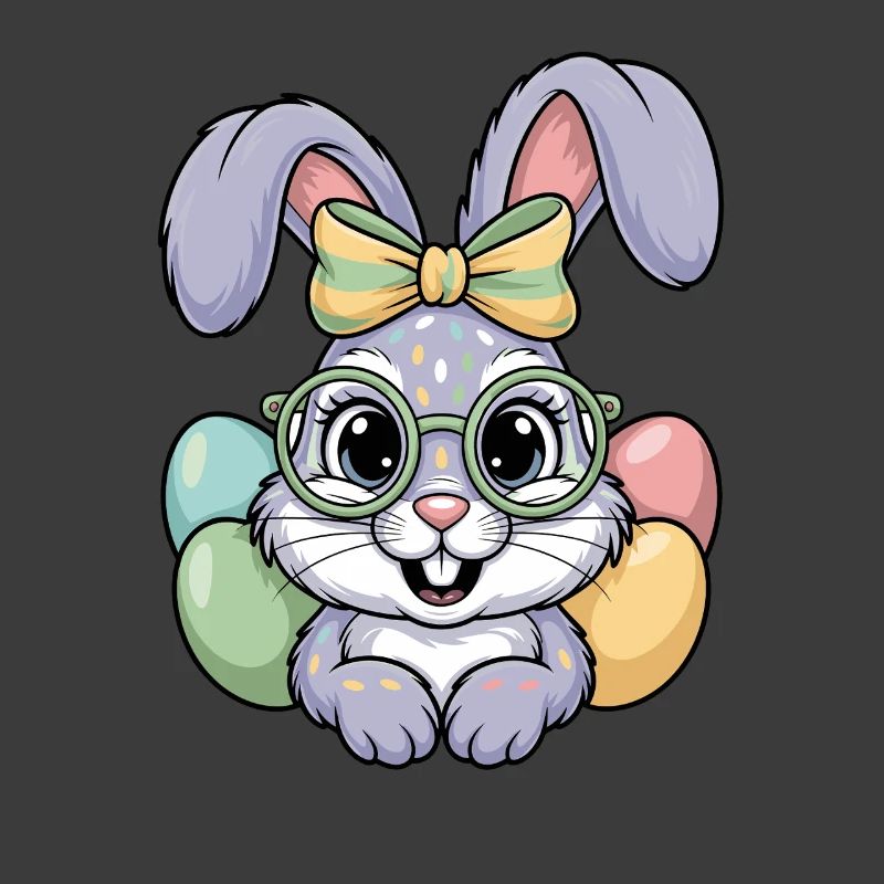 Kawaii Easter Bunny with Glasses
