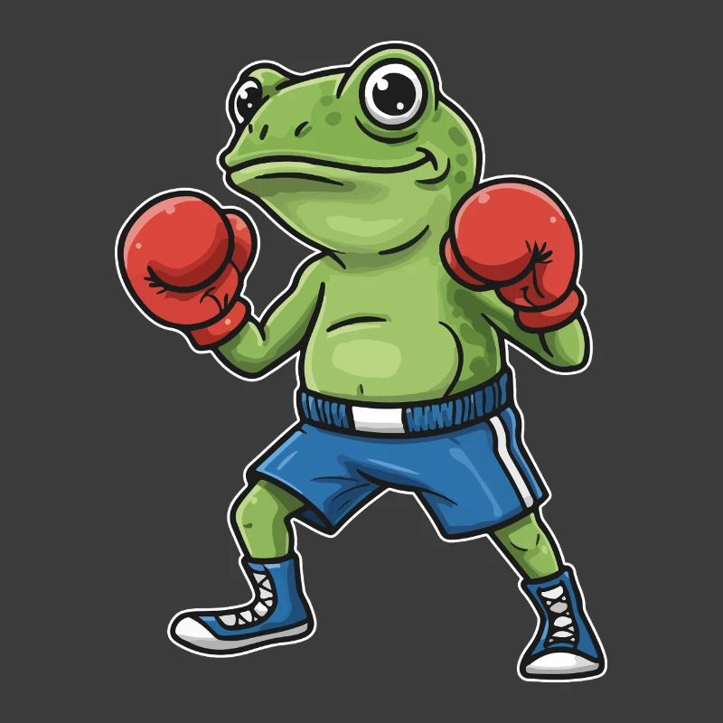 Boxender Frosch Cartoon