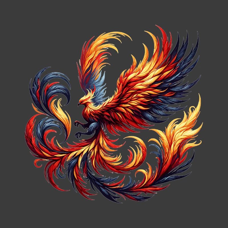Fire Phoenix in the Flame Vortex
