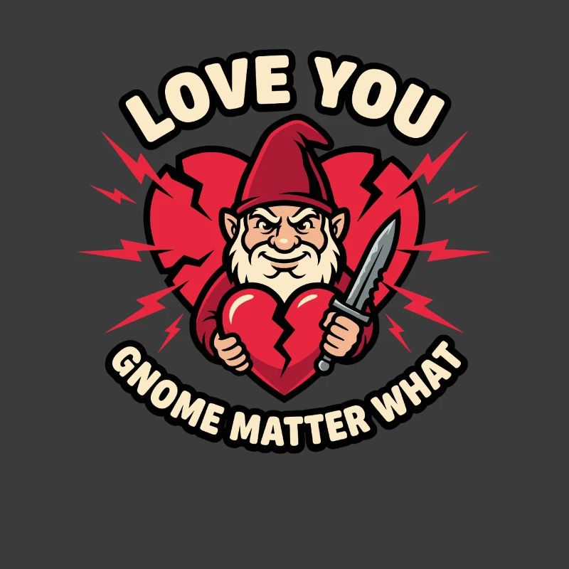 Evil Gnome, Dark Gnome, Goth Gnome, Funny Gnome