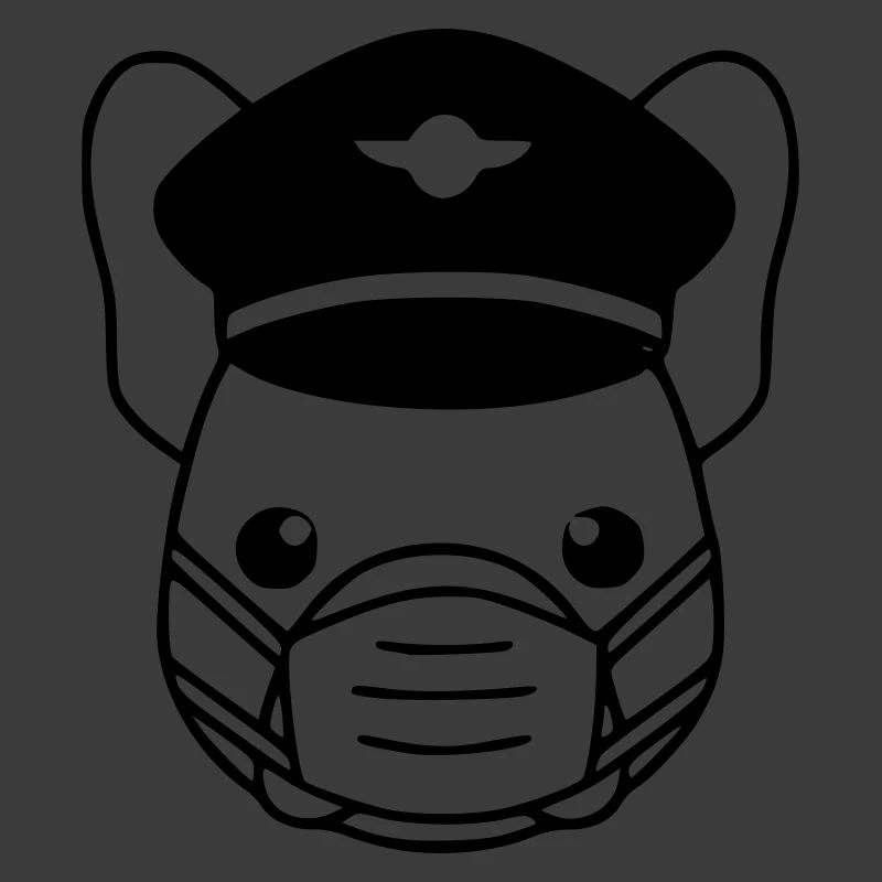 Frenchie Pilot Maske Schwarz