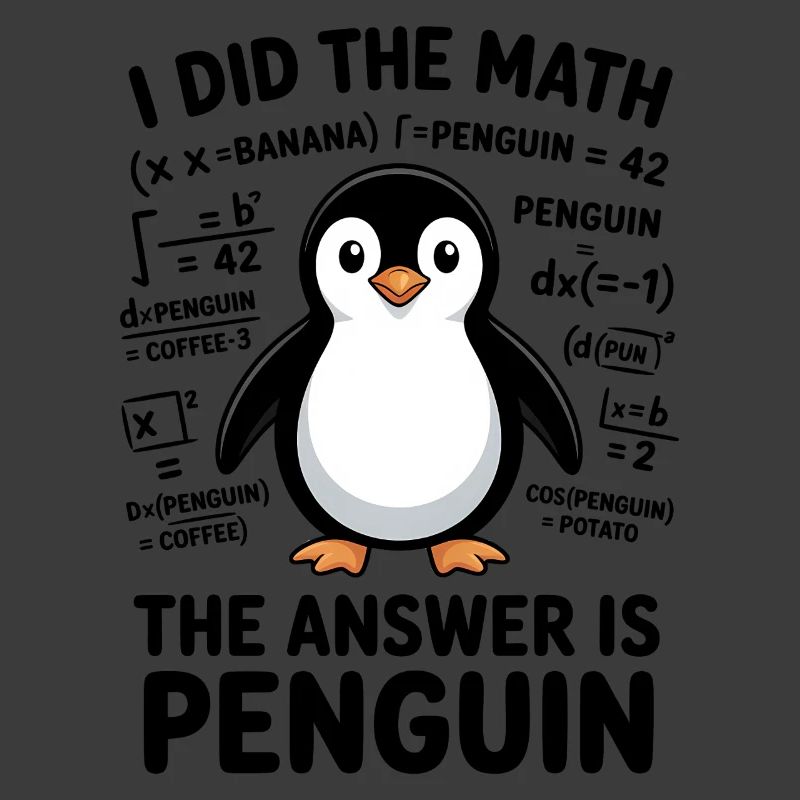 Math Sayings Penguin Funny Math Gift
