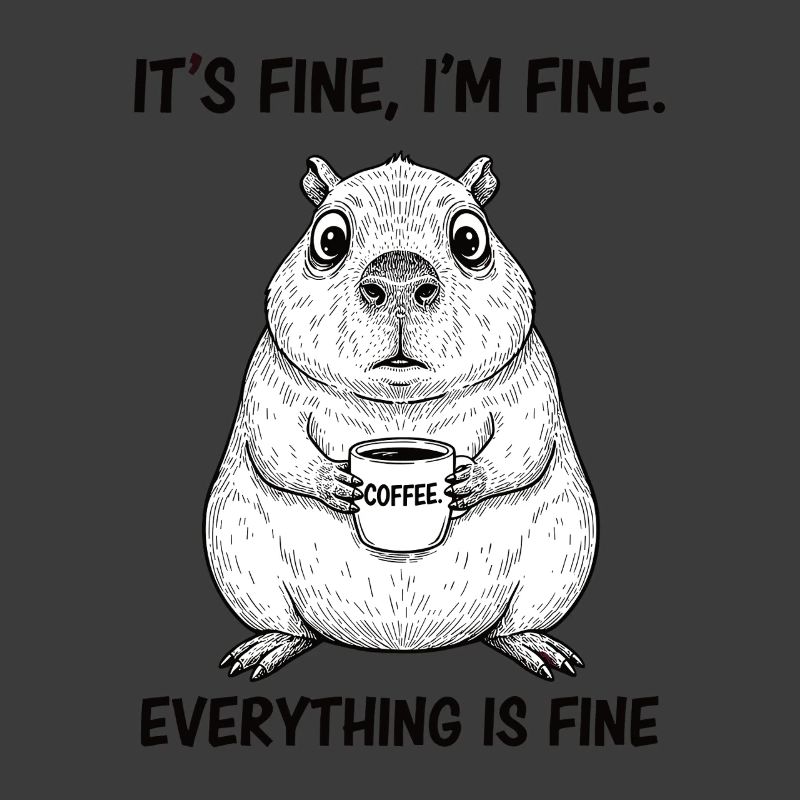 Its Fine Im Fine Coffee Capybara Humor