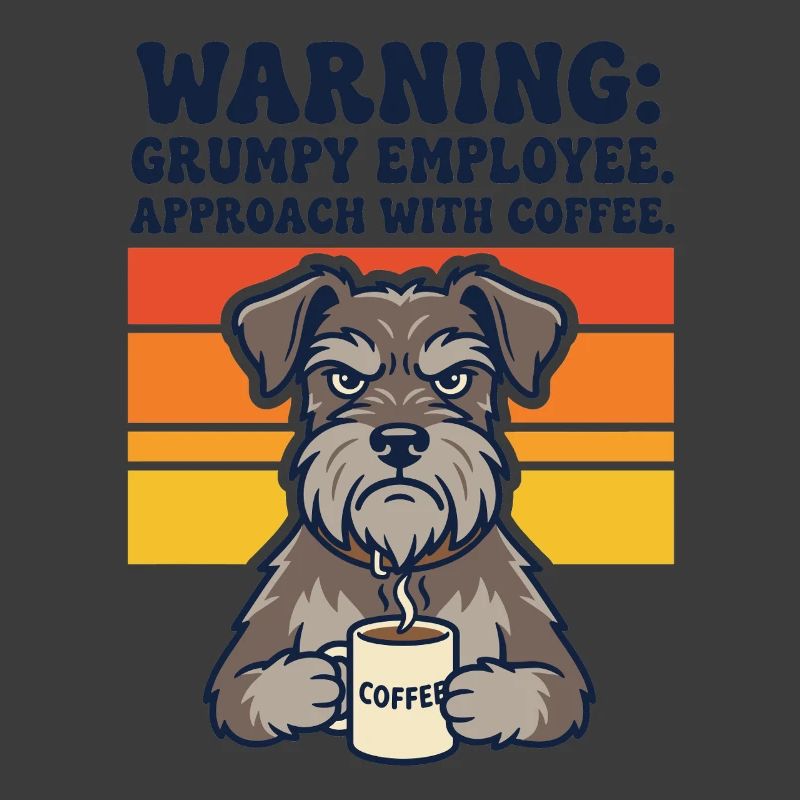 Warning Grumpy Employee Approach With Coffee