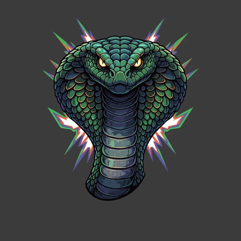 Kobra Kopf mit Neon-Stacheln