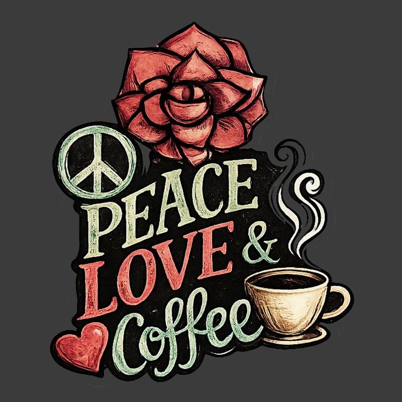 Peace Love Coffee Rose Artwork