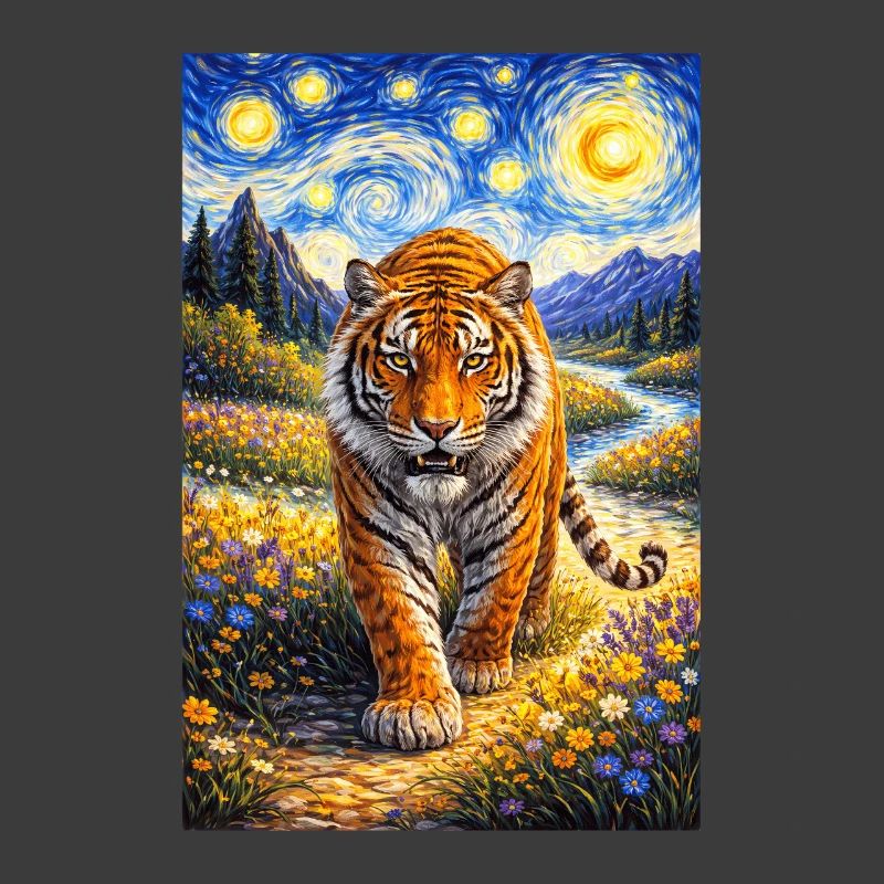 Tiger im Sternennachtwald