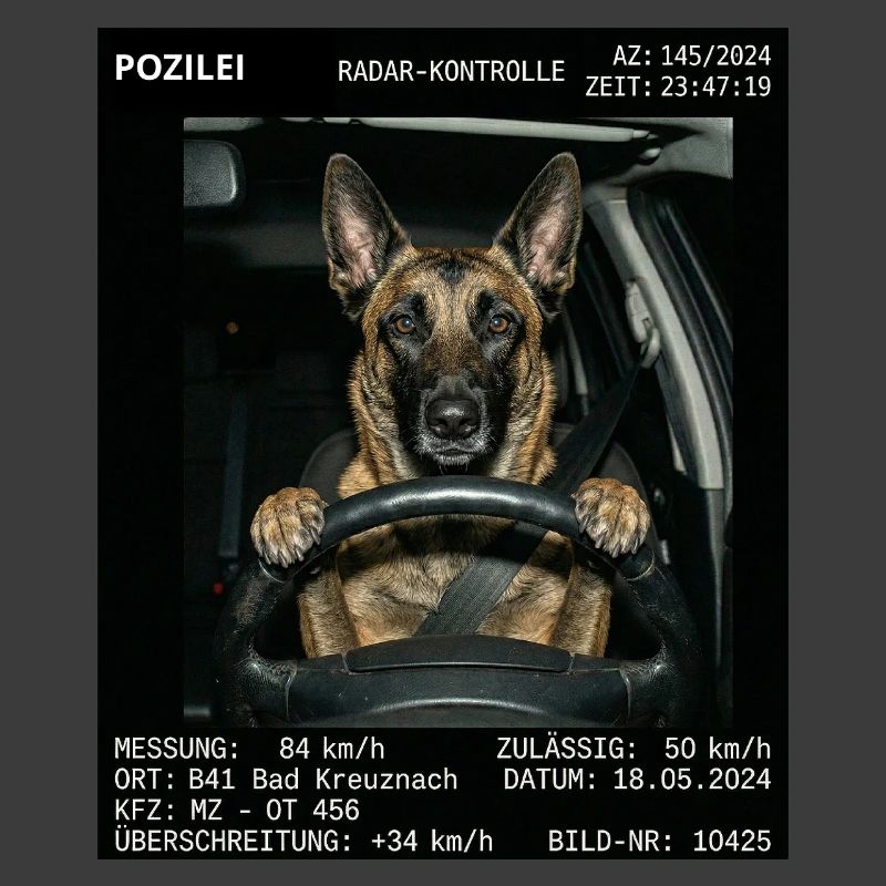 Malinois Hund Geblitzt