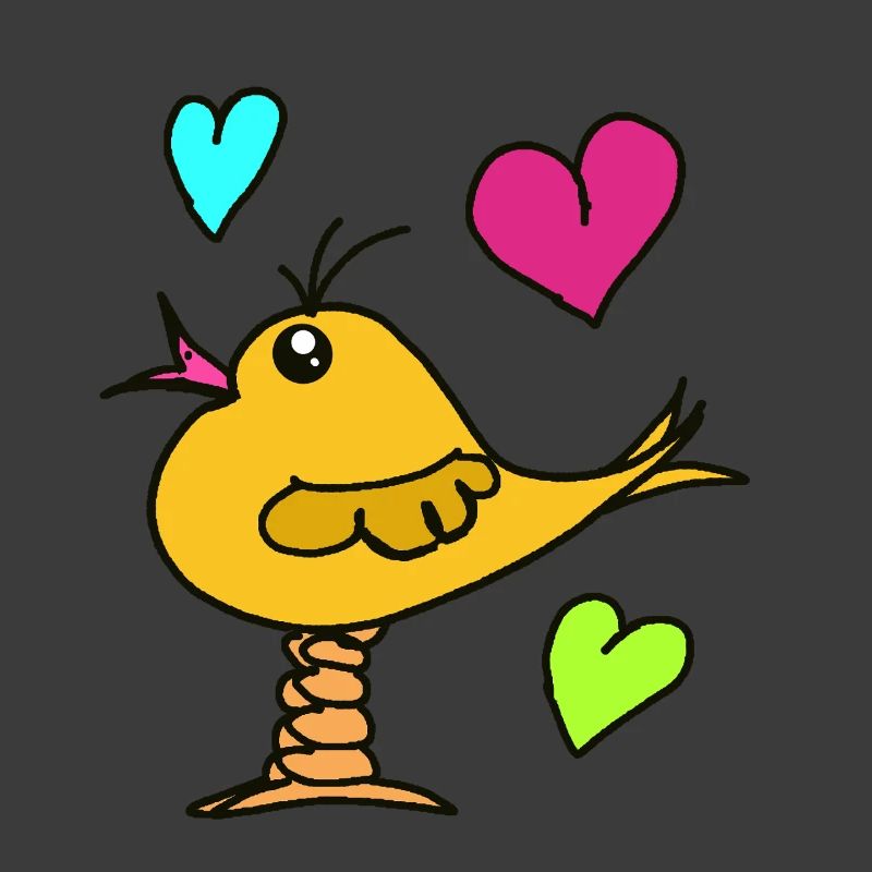 Bird Heart Comic Birds Funny