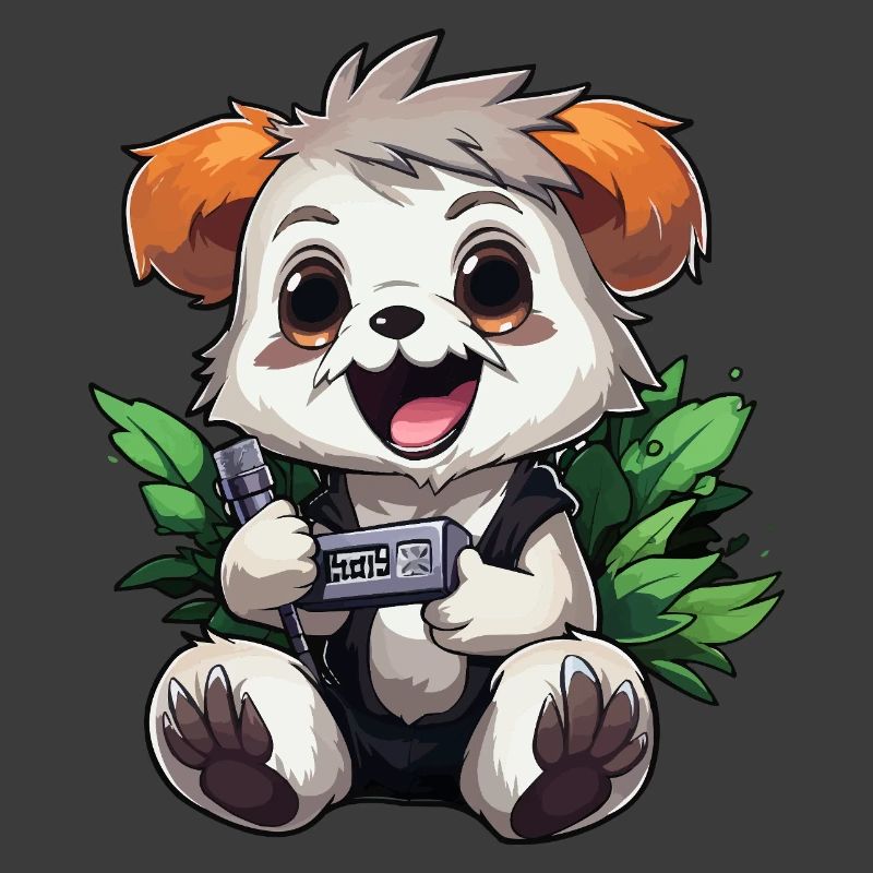Panda Gamer mit Controller