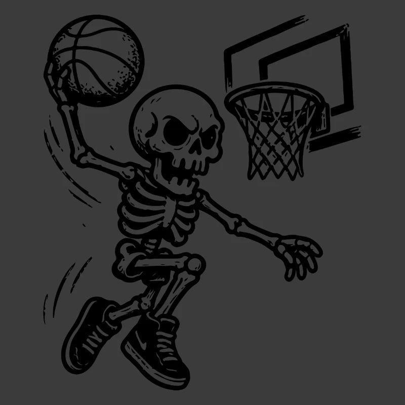 Basketball Skeleton Dunking