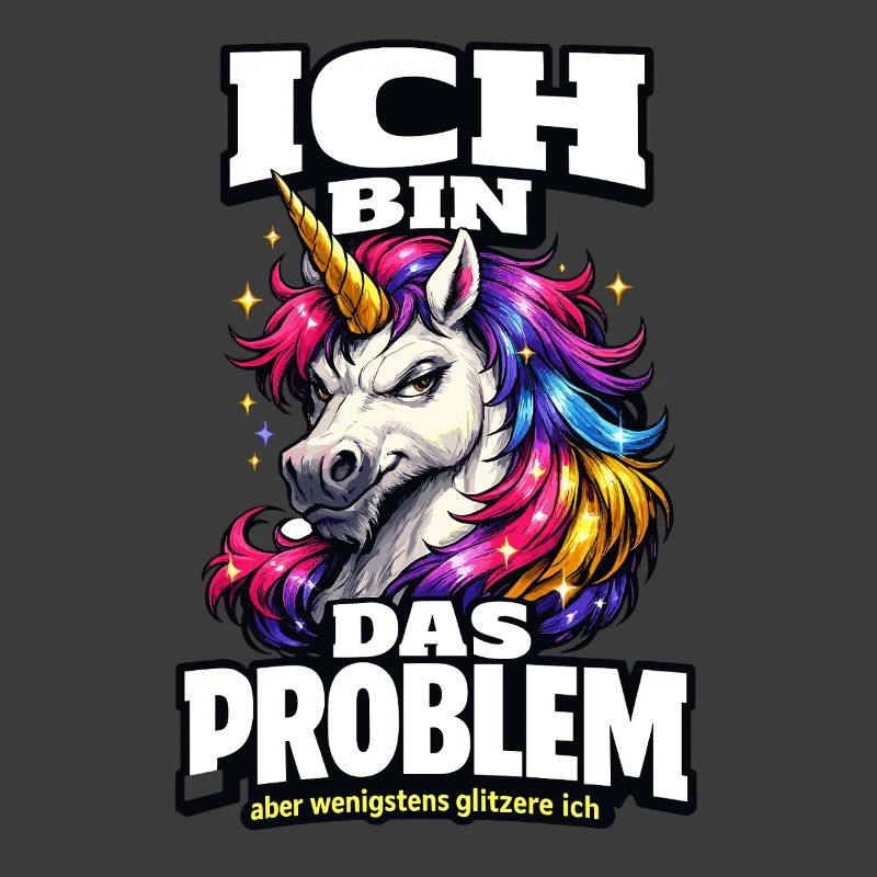 Ich bin das Problem Einhorn Spruch mit Glitzer