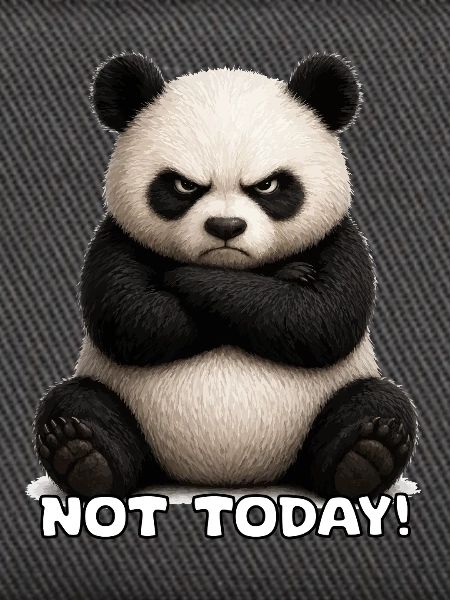 Panda Not Today Meme